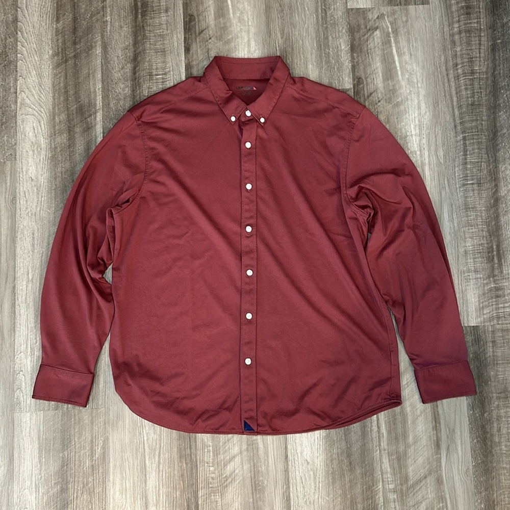 UNTUCKit Men's Casual Button Down Shirt - Burgundy - Picture 2 of 7